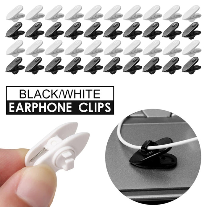 1000 Uds Cable giratorio para auriculares Clip abrazadera soporte montaje Collar ropa