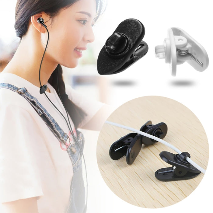 1000 Uds Cable giratorio para auriculares Clip abrazadera soporte montaje Collar ropa