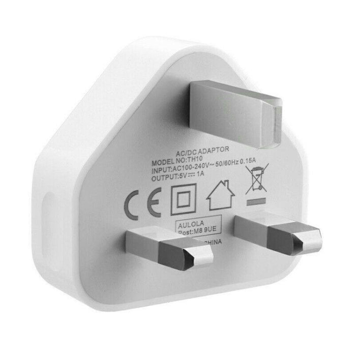 Cargador USB con enchufe británico de 5 V/1 A
