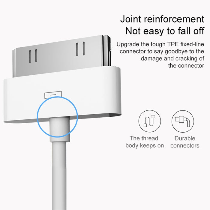 Cable de sincronización de datos de 2 m y 30 pines para iPhone 4 y 4S, iPhone 3GS / 3G, iPad 3 / iPad 2 / iPad