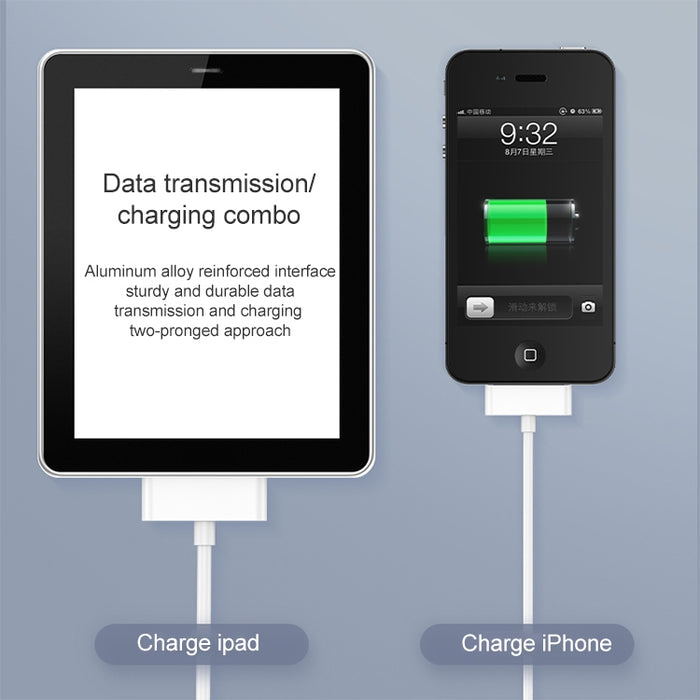 Cable de carga/sincronización de datos USB de doble cara de 2 m para iPhone 4 y 4S / iPhone 3GS / 3G / iPad 3 / iPad 2 / iPad / iPod Touch