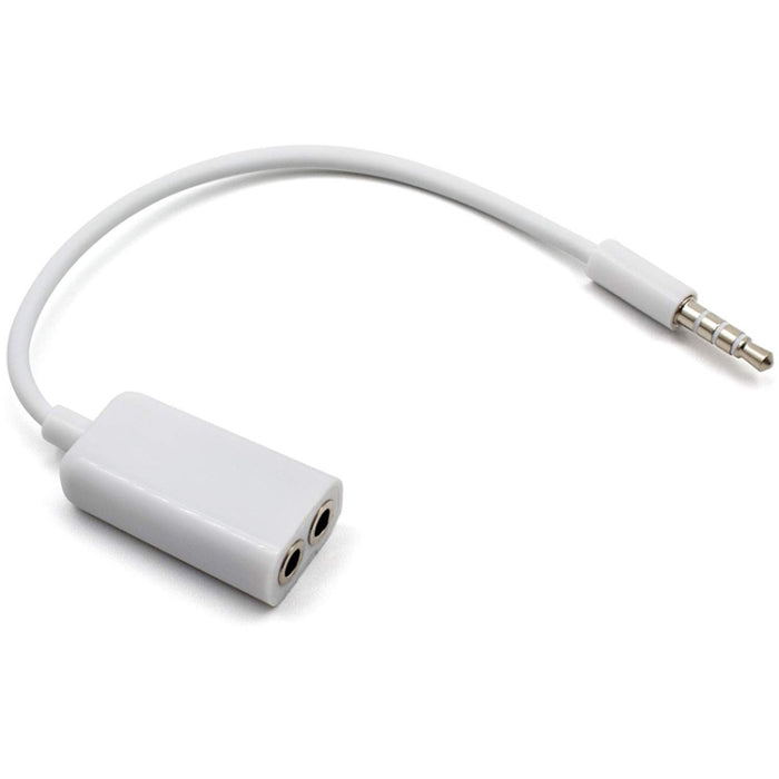 Cable de audio auxiliar de 3,5 mm a 2 adaptadores divisores hembra, compatible con teléfonos, tabletas, auriculares, reproductor de MP3, estéreo para automóvil/hogar y más