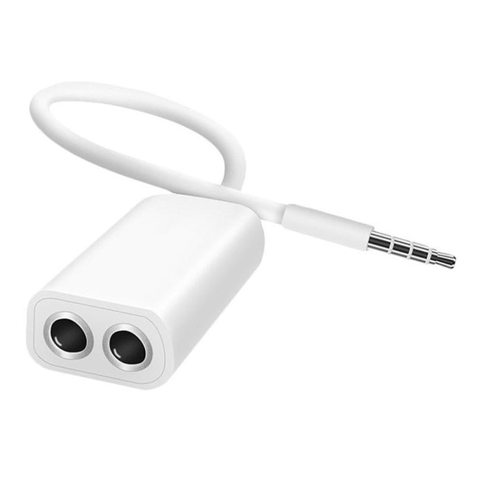 Cable de audio auxiliar de 3,5 mm a 2 adaptadores divisores hembra, compatible con teléfonos, tabletas, auriculares, reproductor de MP3, estéreo para automóvil/hogar y más