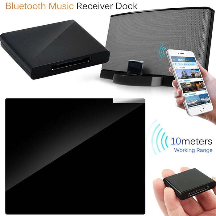 Receptor de Música Bluetooth Inalámbrico para iPhone 4 y 4S / (iPad 3) / iPad 2 / iPod / Cualquier Dispositivo Bluetooth