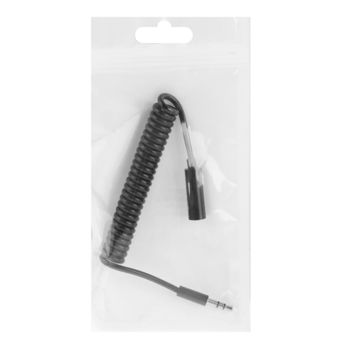 Cable auxiliar macho a hembra de 3,5 mm en espiral con resorte, compatible con teléfonos, tabletas, auriculares, reproductor MP3, estéreo para automóvil/hogar y más, longitud: 20 cm hasta 80 cm