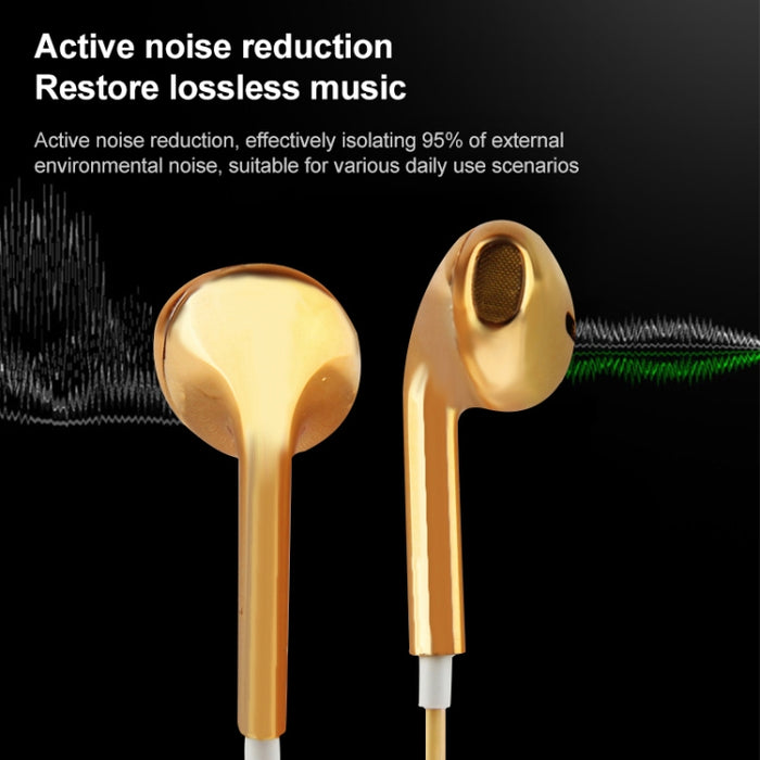 Auricular estéreo con control de cable de galvanoplastia de 3,5 mm para teléfonos Android / PC / reproductor de MP3 / computadoras portátiles
