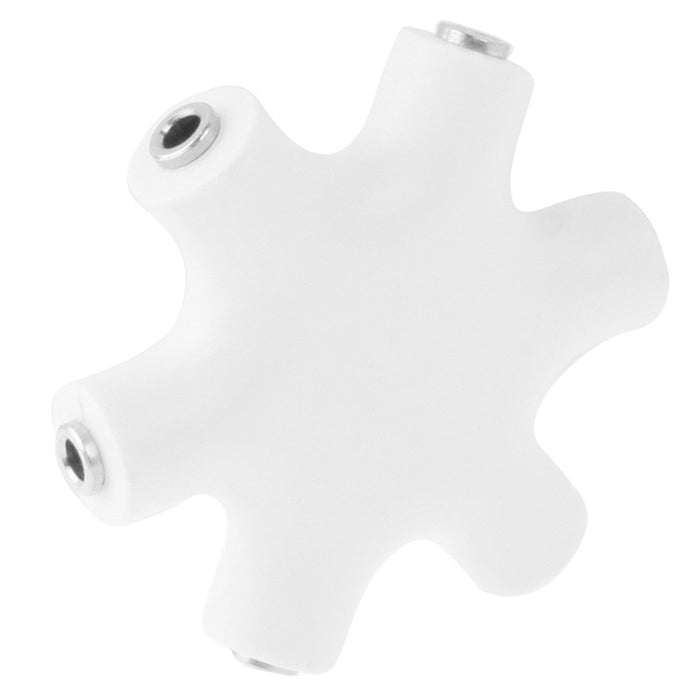 Conector de auriculares divisor de audio de 6 puertos, compatible con teléfonos, tabletas, auriculares, reproductor de MP3, estéreo para automóvil/hogar y más,