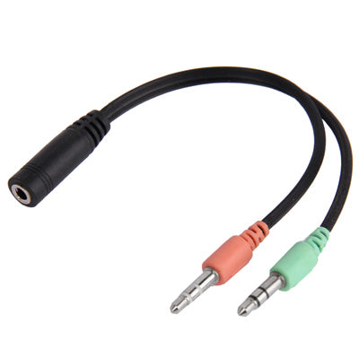 Micrófono con conector de 17 cm y 3,5 mm + cable para auriculares, compatible con teléfonos, tabletas, auriculares, reproductor de MP3, estéreo para automóvil/hogar y más