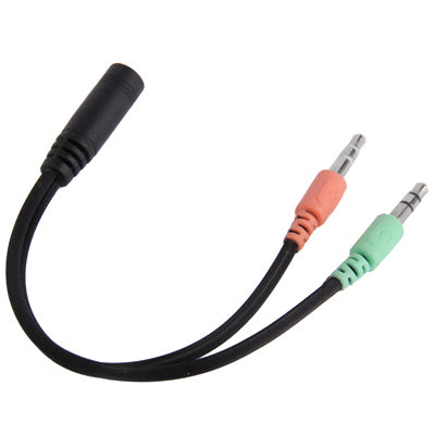 Micrófono con conector de 17 cm y 3,5 mm + cable para auriculares, compatible con teléfonos, tabletas, auriculares, reproductor de MP3, estéreo para automóvil/hogar y más
