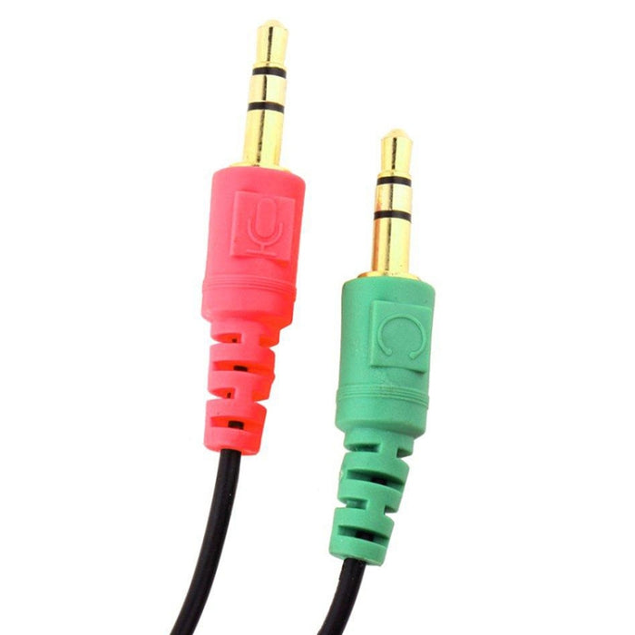 Micrófono con conector de 17 cm y 3,5 mm + cable para auriculares, compatible con teléfonos, tabletas, auriculares, reproductor de MP3, estéreo para automóvil/hogar y más