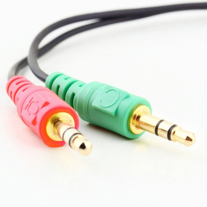 Micrófono con conector de 17 cm y 3,5 mm + cable para auriculares, compatible con teléfonos, tabletas, auriculares, reproductor de MP3, estéreo para automóvil/hogar y más