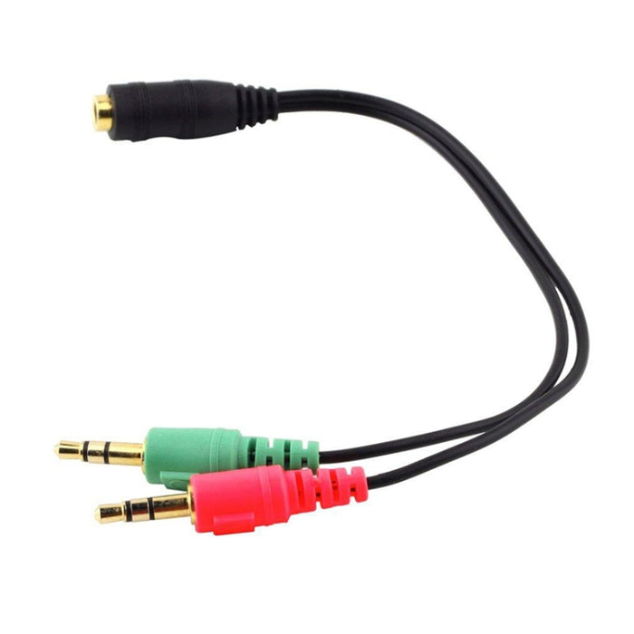 Micrófono con conector de 17 cm y 3,5 mm + cable para auriculares, compatible con teléfonos, tabletas, auriculares, reproductor de MP3, estéreo para automóvil/hogar y más