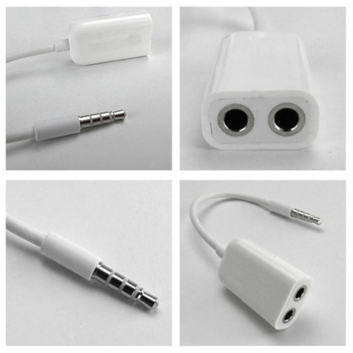Cable auxiliar de audio estéreo, adaptador divisor macho de 3,5 mm a 2 hembra, compatible con teléfonos, tabletas, auriculares, reproductor MP3, estéreo para automóvil/hogar y más