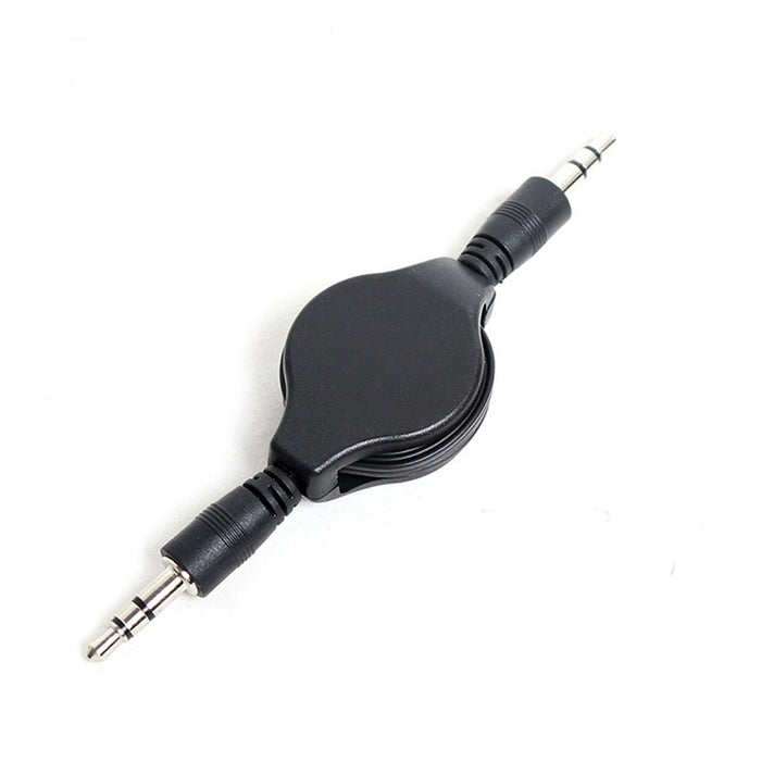 Cable de audio auxiliar retráctil de 3,5 mm, compatible con teléfonos, tabletas, auriculares, reproductor de MP3, estéreo para automóvil/hogar y más, longitud: 11 cm a 80 cm
