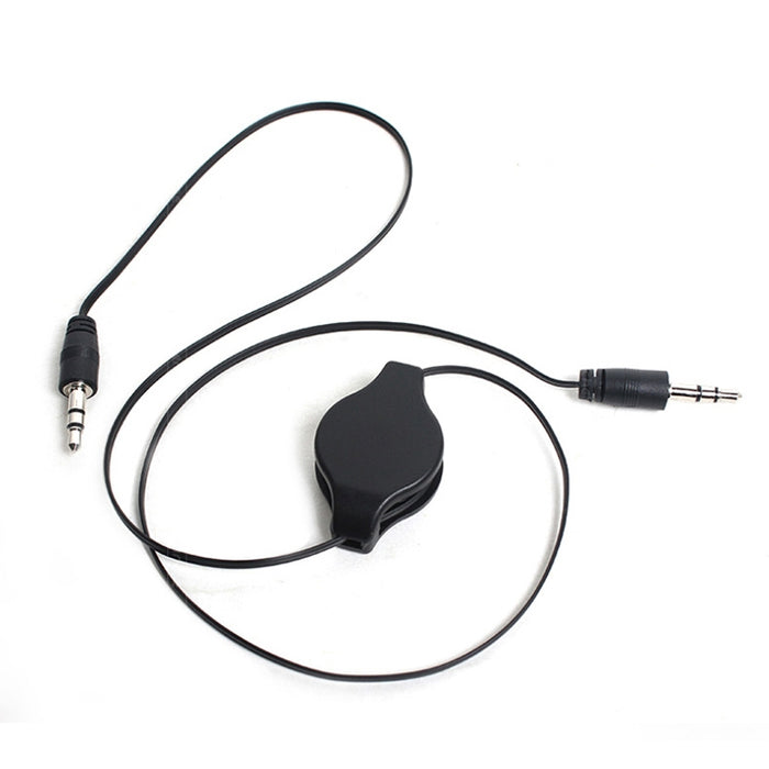 Cable de audio auxiliar retráctil de 3,5 mm, compatible con teléfonos, tabletas, auriculares, reproductor de MP3, estéreo para automóvil/hogar y más, longitud: 11 cm a 80 cm
