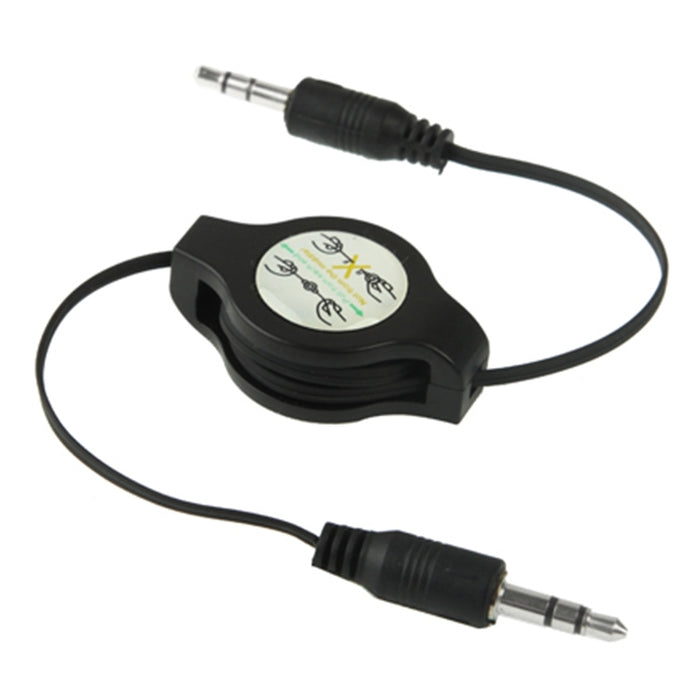 Cable de audio auxiliar retráctil de 3,5 mm, compatible con teléfonos, tabletas, auriculares, reproductor de MP3, estéreo para automóvil/hogar y más, longitud: 11 cm a 80 cm