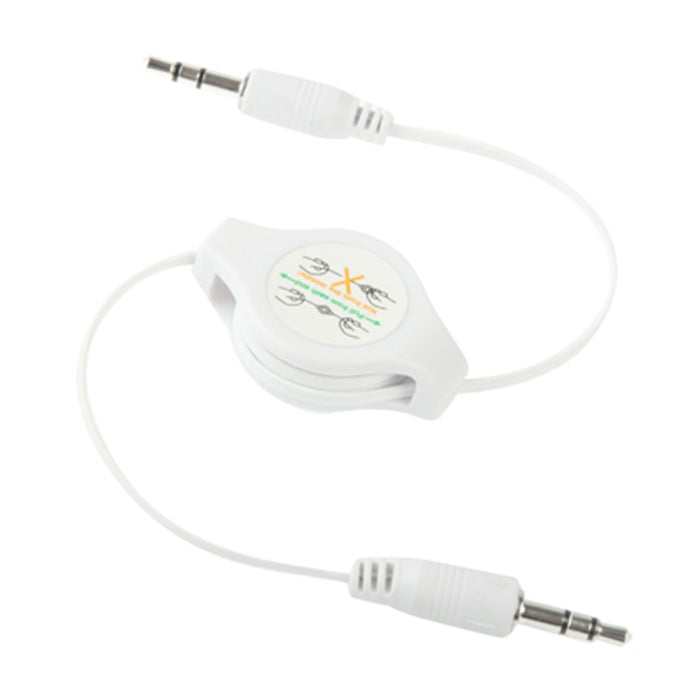 Cable de audio auxiliar retráctil de 3,5 mm, compatible con teléfonos, tabletas, auriculares, reproductor de MP3, estéreo para automóvil/hogar y más, longitud: 11 cm a 80 cm