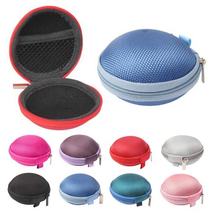 Caja con bolsa de transporte estilo rejilla para auriculares/auriculares