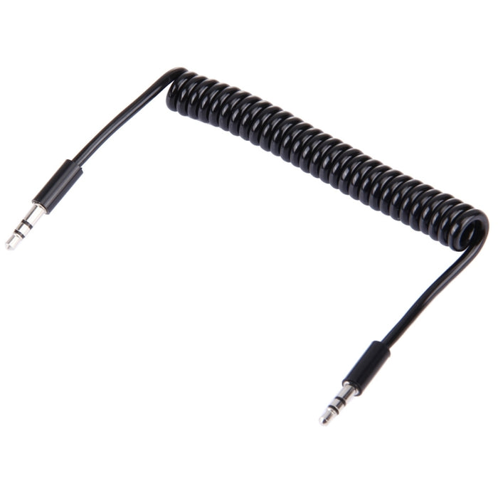 Cable auxiliar de 3,5 mm con resorte en espiral, compatible con teléfonos, tabletas, auriculares, reproductor de MP3, estéreo para automóvil/hogar y más, longitud: 15 cm - 170 cm