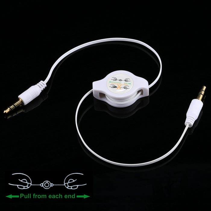 Cable de audio auxiliar Cable retráctil macho a macho de 3,5 mm, compatible con teléfonos, tabletas, auriculares, reproductor MP3, estéreo para automóvil/hogar y más, longitud: 11 cm a 80 cm