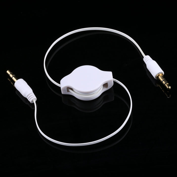 Cable de audio auxiliar Cable retráctil macho a macho de 3,5 mm, compatible con teléfonos, tabletas, auriculares, reproductor MP3, estéreo para automóvil/hogar y más, longitud: 11 cm a 80 cm