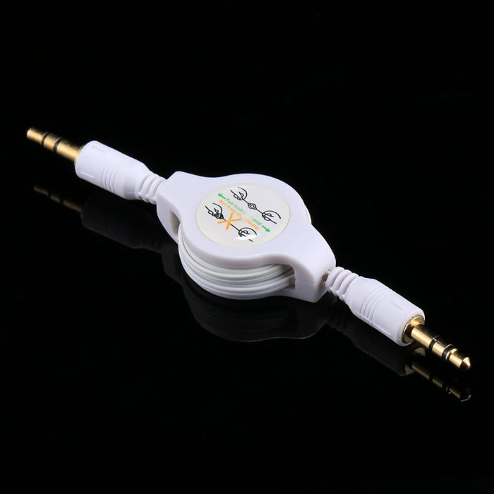 Cable de audio auxiliar Cable retráctil macho a macho de 3,5 mm, compatible con teléfonos, tabletas, auriculares, reproductor MP3, estéreo para automóvil/hogar y más, longitud: 11 cm a 80 cm