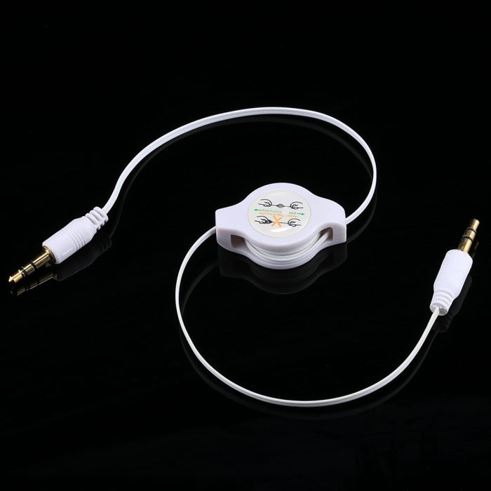 Cable de audio auxiliar Cable retráctil macho a macho de 3,5 mm, compatible con teléfonos, tabletas, auriculares, reproductor MP3, estéreo para automóvil/hogar y más, longitud: 11 cm a 80 cm