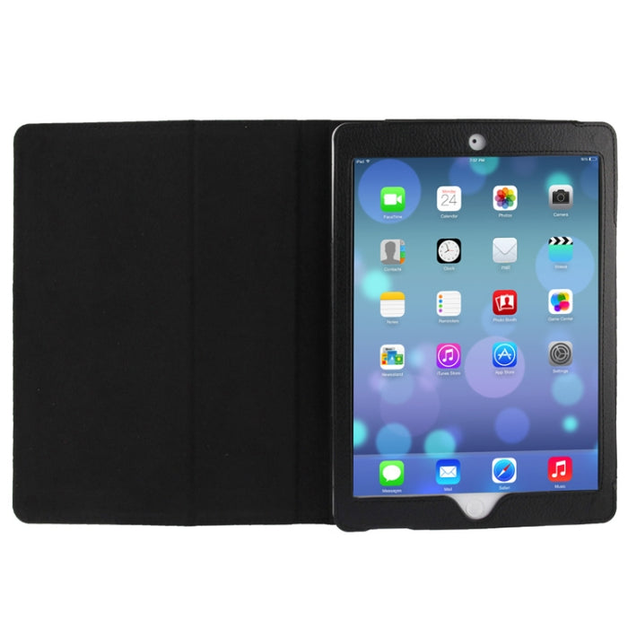 Funda de cuero con tapa con textura Litchi con soporte y función de suspensión/activación para iPad Air