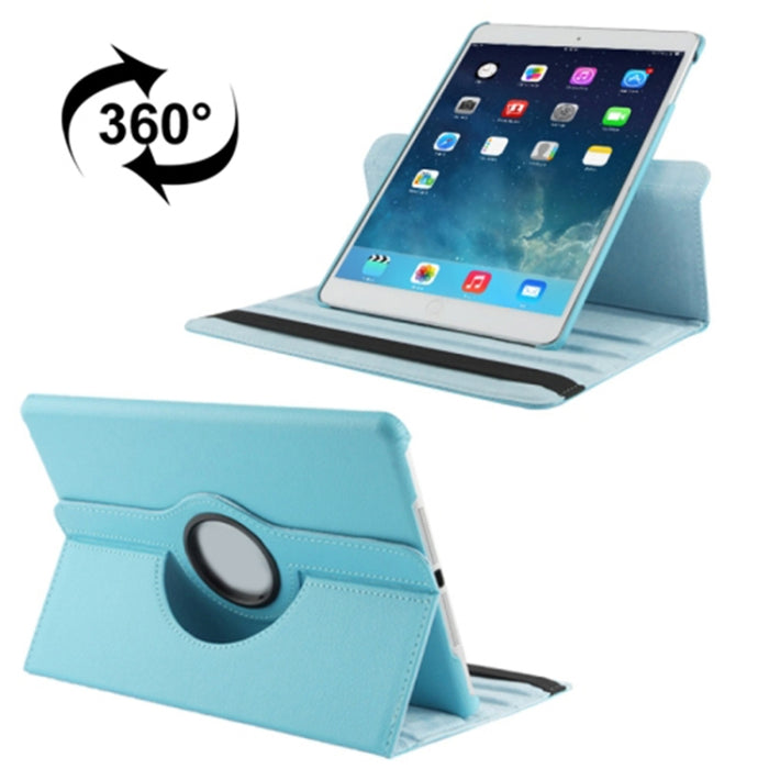 Funda para tableta de cuero con rotación de 360 grados con textura Litchi y soporte para iPad Air / Air 2 / iPad 9.7 2017 / iPad 9.7 2018