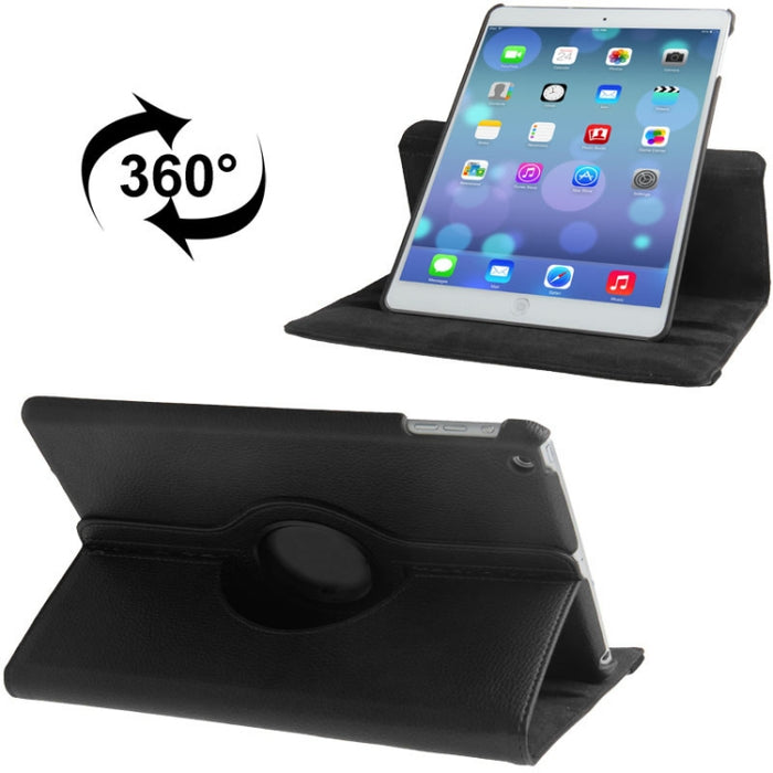 Funda para tableta de cuero con rotación de 360 grados con textura Litchi y soporte para iPad Air / Air 2 / iPad 9.7 2017 / iPad 9.7 2018