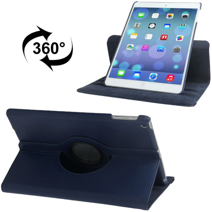 Funda para tableta de cuero con rotación de 360 grados con textura Litchi y soporte para iPad Air / Air 2 / iPad 9.7 2017 / iPad 9.7 2018
