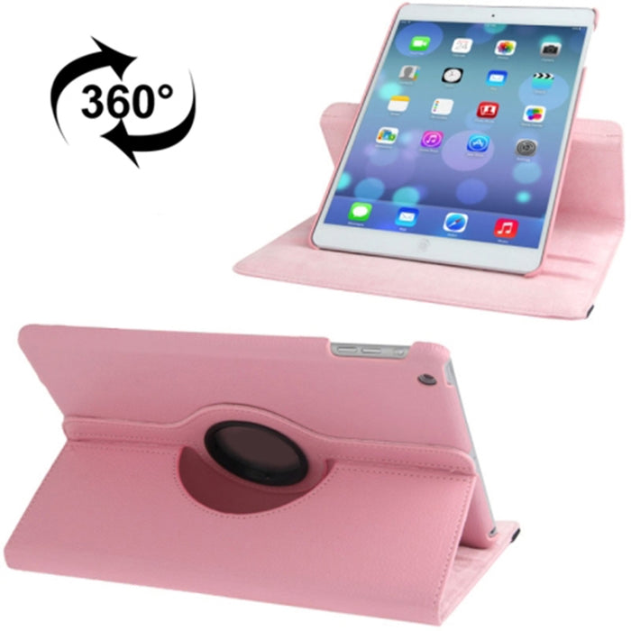 Funda para tableta de cuero con rotación de 360 grados con textura Litchi y soporte para iPad Air / Air 2 / iPad 9.7 2017 / iPad 9.7 2018