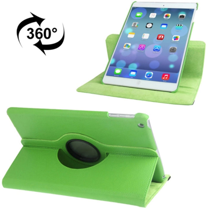Funda para tableta de cuero con rotación de 360 grados con textura Litchi y soporte para iPad Air / Air 2 / iPad 9.7 2017 / iPad 9.7 2018