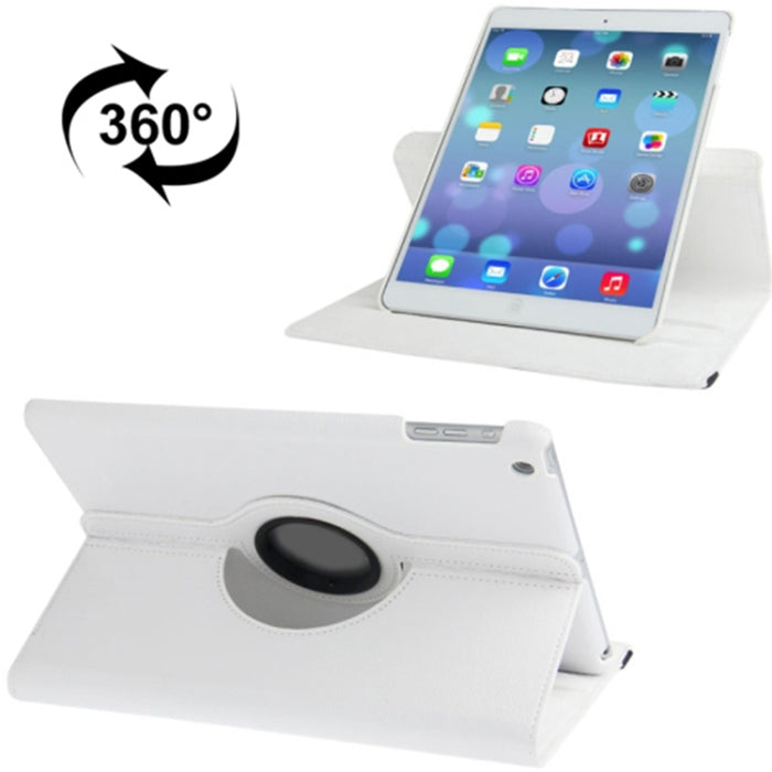 Funda para tableta de cuero con rotación de 360 grados con textura Litchi y soporte para iPad Air / Air 2 / iPad 9.7 2017 / iPad 9.7 2018