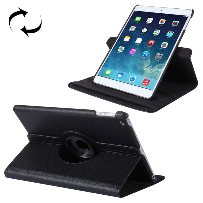 Para iPad 9,7 (2018) y iPad 9,7 (2017) y Air 2 y Air Funda de cuero con textura Litchi con rotación de 360 grados y soporte de 2 engranajes