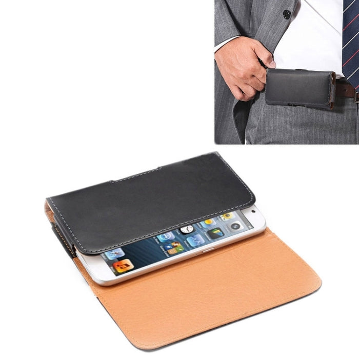Funda de cuero con tapa vertical con textura Crazy Horse / Riñonera con férula trasera para iPhone 5G