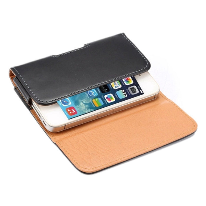 Funda de cuero con tapa vertical con textura Crazy Horse/riñonera con férula trasera para iPhone 5S