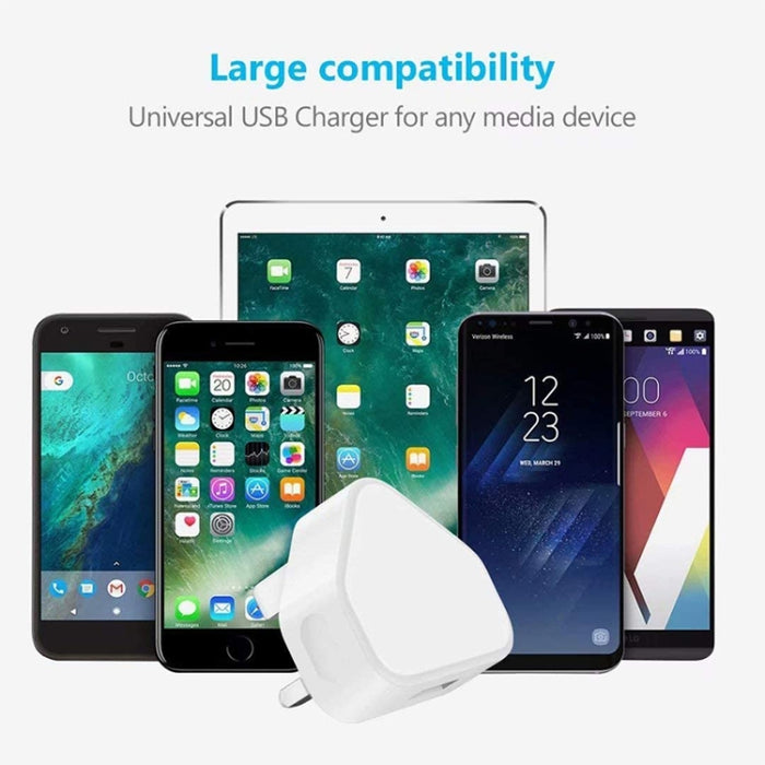 Adaptador de cargador USB de 5V / 1A (enchufe estadounidense) para iPhone, Galaxy, Huawei, Xiaomi, LG, HTC y otros teléfonos inteligentes, dispositivos recargables