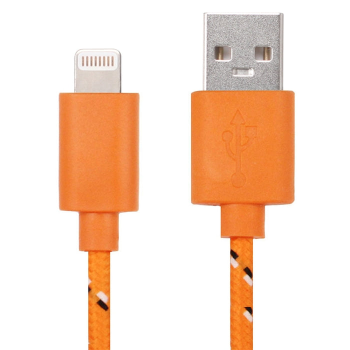 Cable de carga de transferencia de datos de 8 pines, estilo red de nailon, USB, 1m, para iPhone, iPad