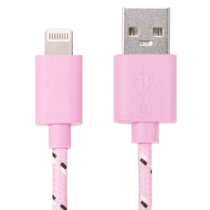 Cable de carga de transferencia de datos de 8 pines, estilo red de nailon, USB, 1m, para iPhone, iPad