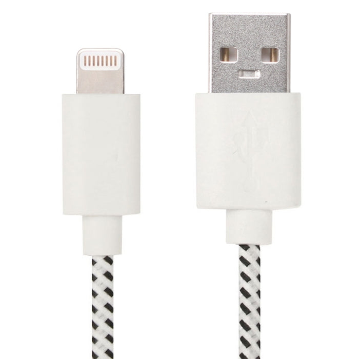 Cable de carga de transferencia de datos de 8 pines, estilo red de nailon, USB, 1m, para iPhone, iPad