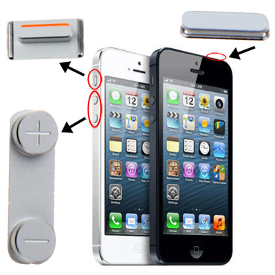 3 en 1 para iPhone 5 (Botón Silencio + Botón Encendido + Botón Volumen), For iPhone 5, For iPhone 5 (3 in 1)