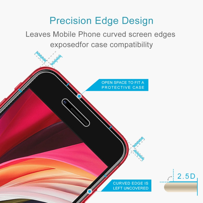10 PCS para iPhone SE y 5 y 5S y 5C 0,26 mm 9H Dureza superficial 2.5D Película de pantalla de vidrio templado a prueba de explosiones
