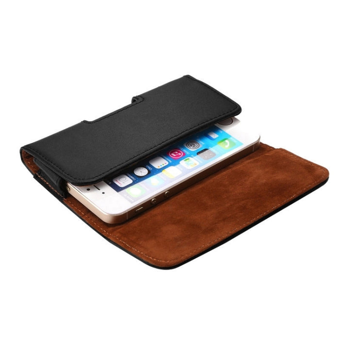 Funda de cuero genuino con tapa vertical con textura Crazy Horse / riñonera con férula trasera para iPhone 4S / 5 / 5S / 5C
