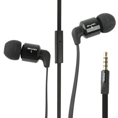 Awei ES600i Noodle Style Auriculares universales de 3,5 mm con control de altavoz y micrófono para iPhone / iPad / iPod touch, Galaxy SIV / SIII / Note II / Premier, Nokia Lumia Series, LG Optimus Series, HTC / Motorola / Sony Xperia Series, etc.