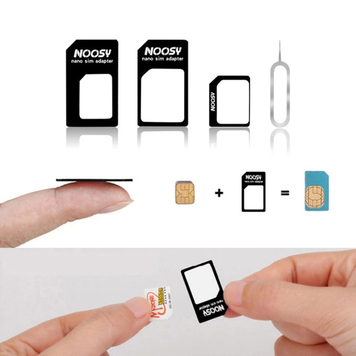 Kit 4 en 1 (Nano SIM a tarjeta Micro SIM + Micro SIM a tarjeta estándar + Nano SIM a tarjeta estándar + Herramienta de llave de expulsión del soporte de la bandeja de la tarjeta SIM) para iPhone 5 / iPhone 4 y 4S