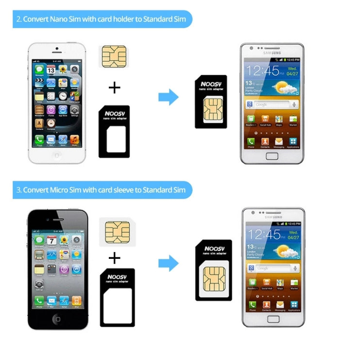 Kit 4 en 1 (Nano SIM a tarjeta Micro SIM + Micro SIM a tarjeta estándar + Nano SIM a tarjeta estándar + Herramienta de llave de expulsión del soporte de la bandeja de la tarjeta SIM) para iPhone 5 / iPhone 4 y 4S