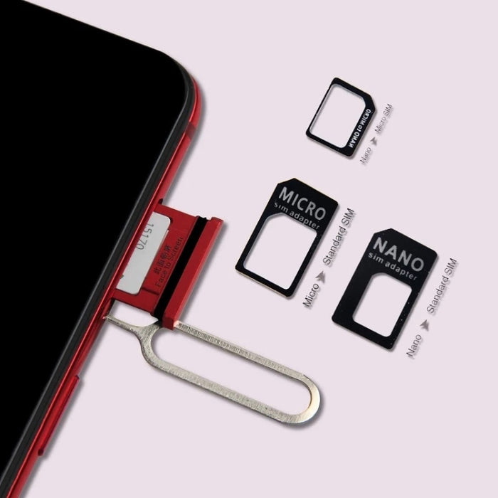 Kit 4 en 1 (Nano SIM a tarjeta Micro SIM + Micro SIM a tarjeta estándar + Nano SIM a tarjeta estándar + Herramienta de llave de expulsión del soporte de la bandeja de la tarjeta SIM) para iPhone 5 / iPhone 4 y 4S