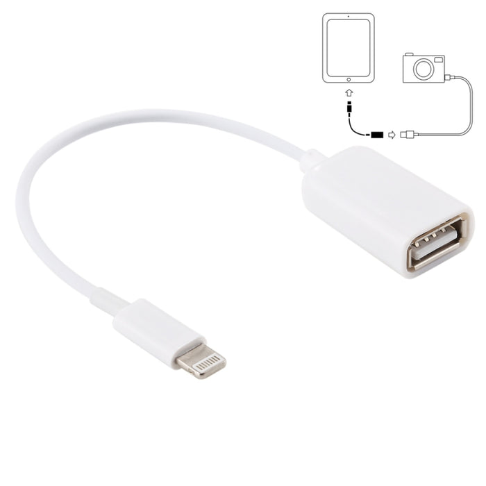 Cable adaptador OTG USB hembra a macho de 8 pines, compatible con iOS 10.2 e inferior, longitud: 18 cm