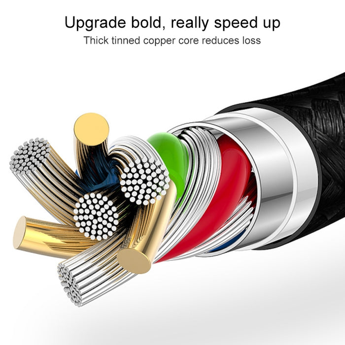 Cable de carga de transferencia de datos USB estilo red de nailon de 3 m para iPhone, iPad